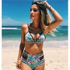 Image of 2018 New High Waist Push Up Print Brazilian Bikini Set