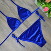 Image of Dark Green Orange Gold Velvet Thong Bikinis Sets