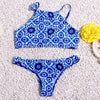 Image of String Reversible Halter High Neck Bikini Set