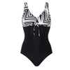 Image of New One Piece Padded Print Polka Black Swim Wear 4XL