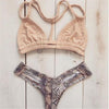 Image of Snake Skin Printed Bikini Set Braid Thong