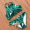 Image of Green Print Halter Top Beach wear Bathing Suits