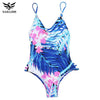 Image of One Piece Green Leaf Bodysuit Bandage Cut Out Beach Bathing Suit Swimsuit XL
