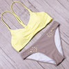 Image of Green Print Halter Top Beach wear Bathing Suits