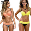 Image of Low Waisted Bathing Suits Halter Top Push Up Bikini Set