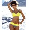 Image of Low Waisted Bathing Suits Halter Top Push Up Bikini Set
