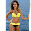 Image of Low Waisted Bathing Suits Halter Top Push Up Bikini Set