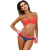 Image of Low Waisted Bathing Suits Halter Top Push Up Bikini Set