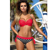 Image of Low Waisted Bathing Suits Halter Top Push Up Bikini Set