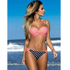 Image of Low Waisted Bathing Suits Halter Top Push Up Bikini Set