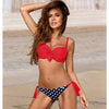 Image of Low Waisted Halter Top Push Up Bikini Set Plus Size