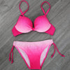 Image of XXL Gradient Push Up Two Piece Beach Neon Scrunch Bikini Set
