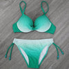 Image of XXL Gradient Push Up Two Piece Beach Neon Scrunch Bikini Set