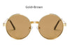 Image of Vintage Men Women Gothic Steampunk Round Sunglasses