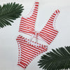 Image of Two-Pieces Swimwear Solid Sleeveless Bodysuits Hollow Out Bikini Suit