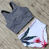 Image of Black Swimsuit Women High Waist Bikini Set
