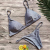 Image of Sexy Solid Top Thong Micro Bikini Set