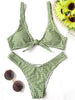 Image of New Thong Plaid Front Tie Bikini Set