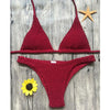 Image of 2018 Hot Sling Bikini Solid Color Bikini Set