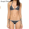 Image of Retro Sexy white black Bikini Set