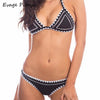 Image of Retro Sexy white black Bikini Set