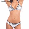 Image of Retro Sexy white black Bikini Set