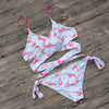 Image of Floral Printed Halter Bikinis Set