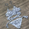 Image of Floral Printed Halter Bikinis Set