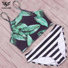 Image of 2018 Hot Printed Green Leaf Bandage Swimsuit Bikini Set