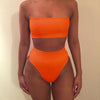 Image of High Waist Bikini Swimsuit Solid Bikini Set