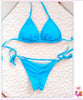 Image of Solid Brown Modern Fit Strappy Butt Bottom Scrunch Bikini Set