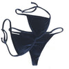Image of Velvet Halter Thong Beach Swimwear