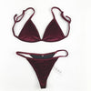 Image of Velvet Halter Thong Beach Swimwear