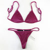 Image of Velvet Halter Thong Beach Swimwear