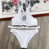 Image of Chest Bandage Gold Buckle Bikini Set