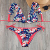 Image of Chest Bandage Gold Buckle Bikini Set