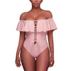 Image of One Pieces Hollow Swimwear Ruffle Backless Suit