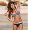 Image of Push Up Bikini Print Patchwork Bikini Set