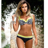Image of Push Up Bikini Print Patchwork Bikini Set