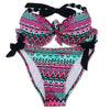 Image of Print Floral Brazilian Push Up Halter Bikini Set