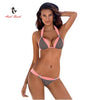 Image of XXXL Pink Gray Bikini Set
