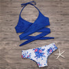 Image of Floral Cross Style Bikini Set