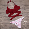 Image of Floral Cross Style Bikini Set