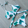 Image of Cross Push Up Swimwear Women Floral Brazilian Bikinis Set