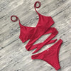 Image of Cross Push Up Swimwear Women Floral Brazilian Bikinis Set