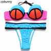 Image of Patchwork Push Up Bikini Set