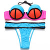 Image of Patchwork Push Up Bikini Set