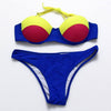 Image of Patchwork Push Up Bikini Set