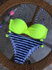 Image of 2018 Striped Sexy Patchwork Retro Bikini Set