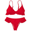 Image of Ruffle Padded Plunge Push Up Bikini Set
